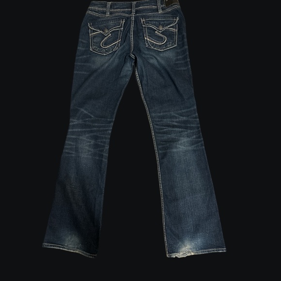 Dark denim Silver ladies jeans. Suki Flap 17”. - Picture 2 of 8